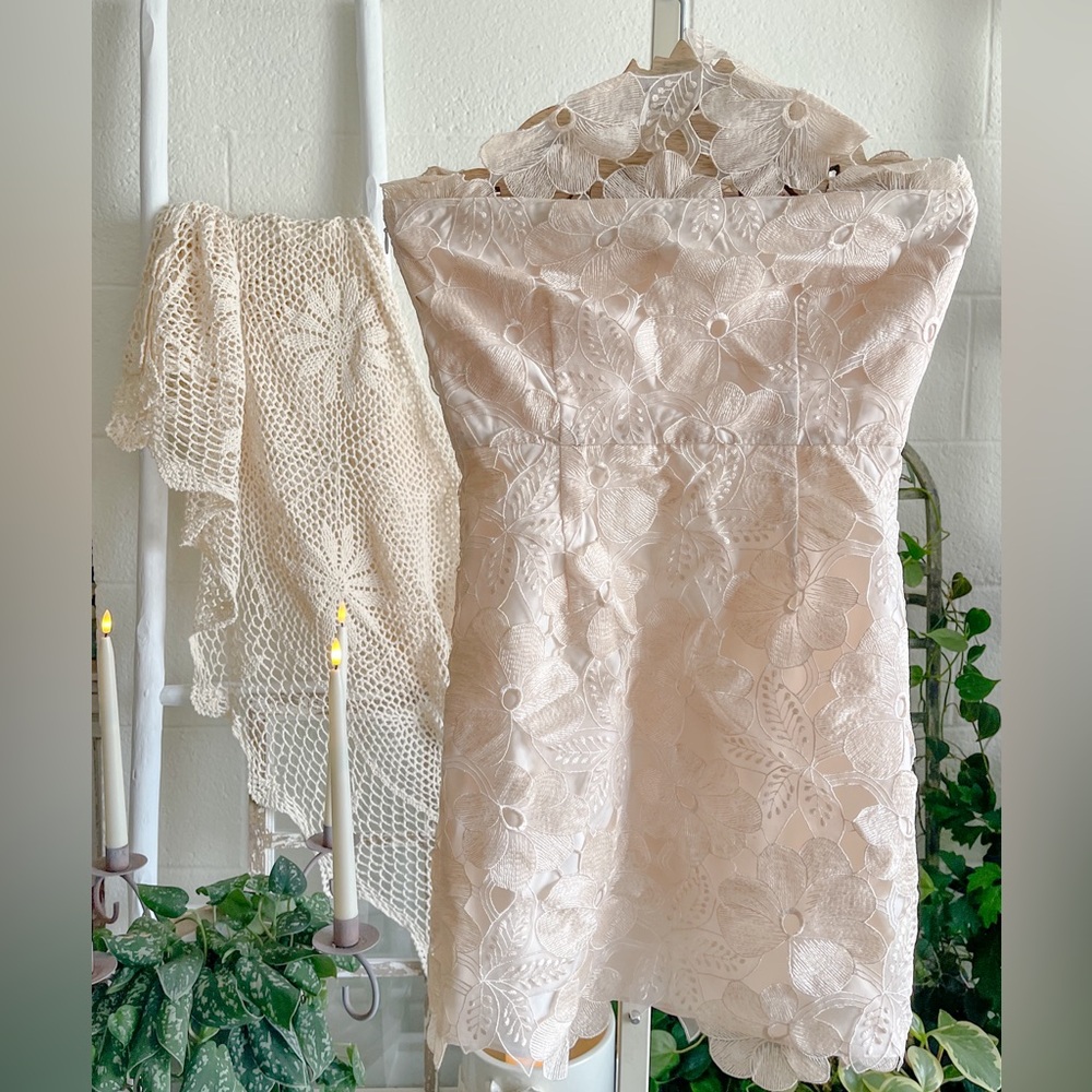 NWOT Free People x Saylor Maila Embroidered Lace One Shoulder Dress